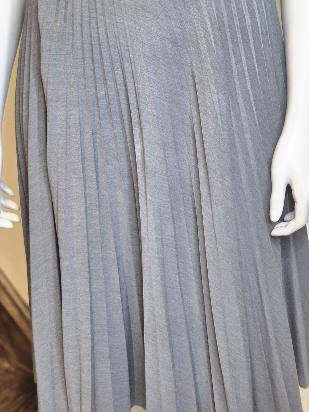 Classic Charcoal Pleated Midi Skirt - Picture 5 of 12